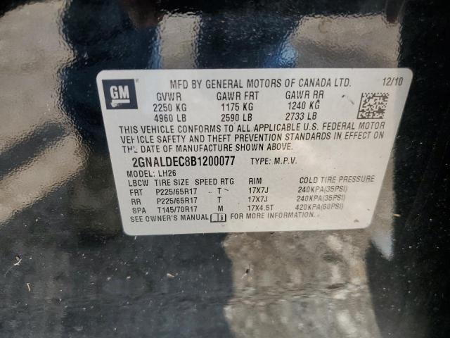 Photo 10 from auction – 2011 CHEVROLET EQUINOX LT with VIN 2GNALDEC8B1200077