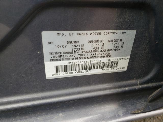 Photo 10 from auction – 2008 MAZDA 3 I with VIN JM1BK32F481843078