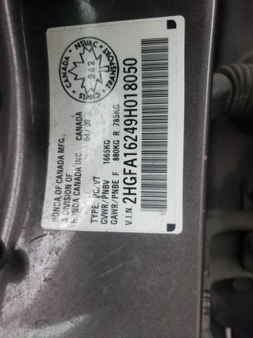 Photo 10 from auction – 2009 HONDA CIVIC DX with VIN 2HGFA16249H018050