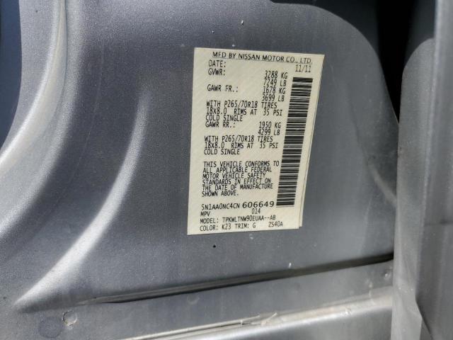 Photo 10 from auction – 2012 NISSAN ARMADA SV with VIN 5N1AA0NC4CN606649