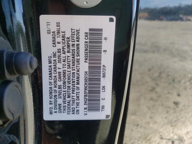 Photo 10 from auction – 2012 HONDA CIVIC EXL with VIN 2HGFB2F99CH505154