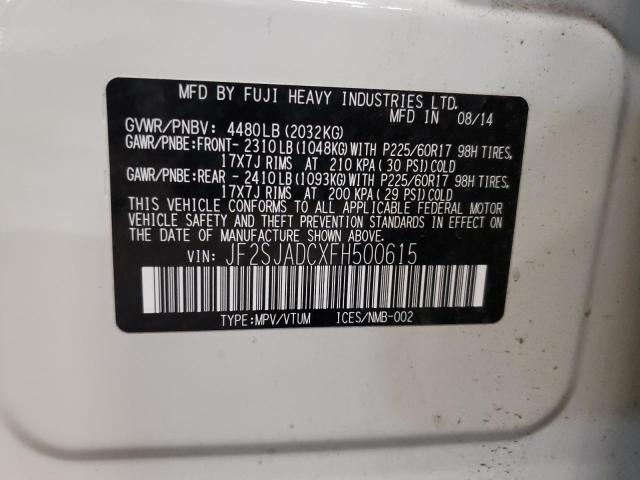 Photo 10 from auction – 2015 SUBARU FORESTER 2 with VIN JF2SJADCXFH500615