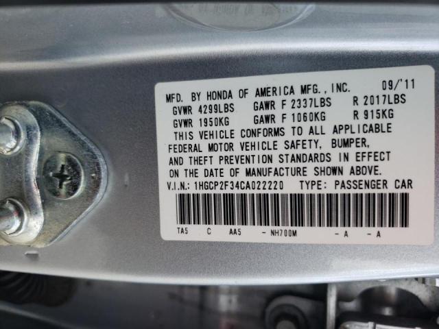 Photo 10 from auction – 2012 HONDA ACCORD LX with VIN 1HGCP2F34CA022220