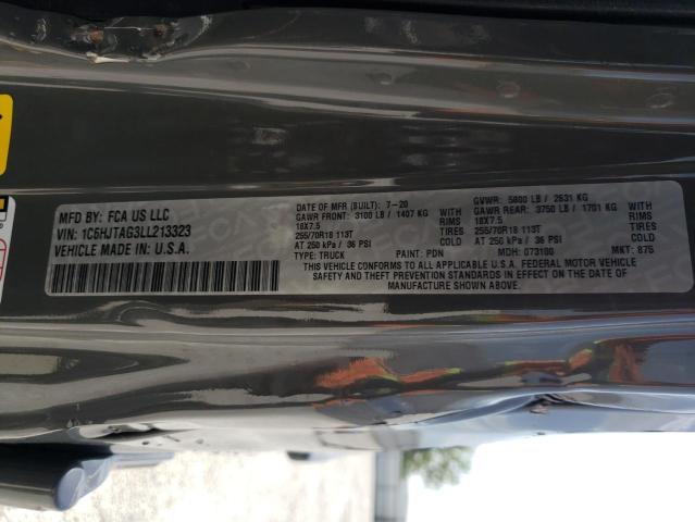 Photo 10 from auction – 2020 JEEP GLADIATOR with VIN 1C6HJTAG3LL213323