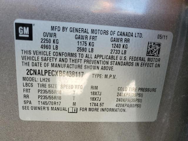 Photo 10 from auction – 2011 CHEVROLET EQUINOX LT with VIN 2CNALPECXB6438117