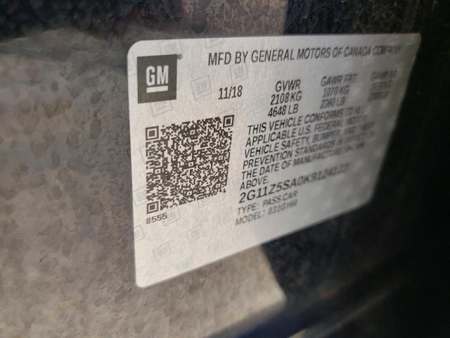 Photo 10 from auction – 2019 CHEVROLET IMPALA LT with VIN 2G11Z5SA0K9124123
