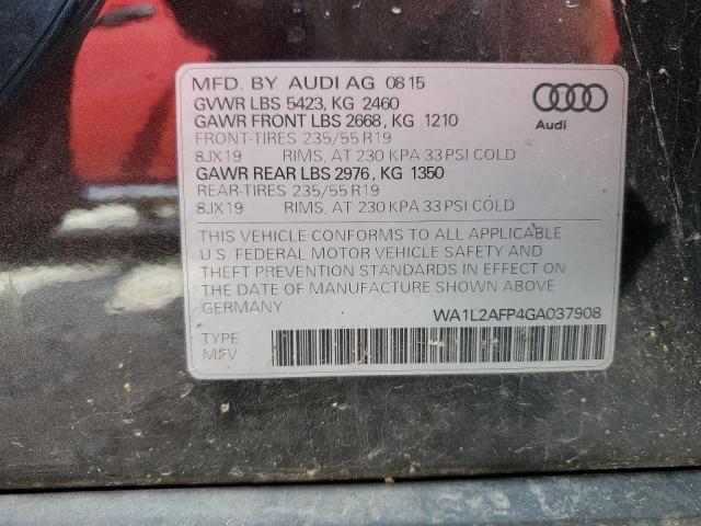 Photo 10 from auction – 2016 AUDI Q5 PREMIUM with VIN WA1L2AFP4GA037908