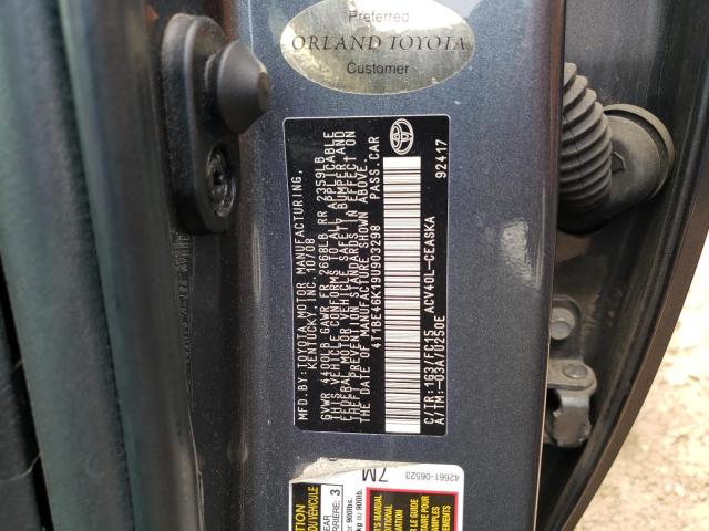 Photo 10 from auction – 2009 TOYOTA CAMRY BASE with VIN 4T1BE46K19U903298