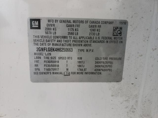 Photo 10 from auction – 2017 CHEVROLET EQUINOX PR with VIN 2GNFLGEK4H6250663