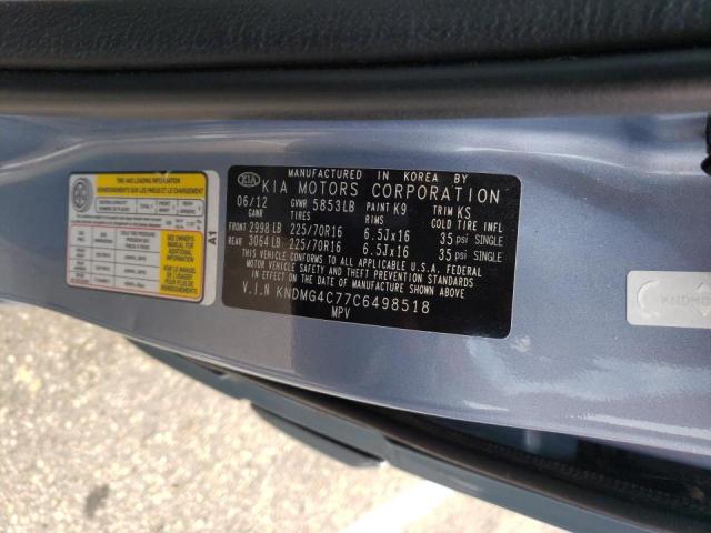 Photo 10 from auction – 2012 KIA SEDONA LX with VIN KNDMG4C77C6498518