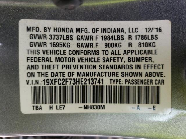 Photo 10 from auction – 2017 HONDA CIVIC EX with VIN 19XFC2F73HE213741