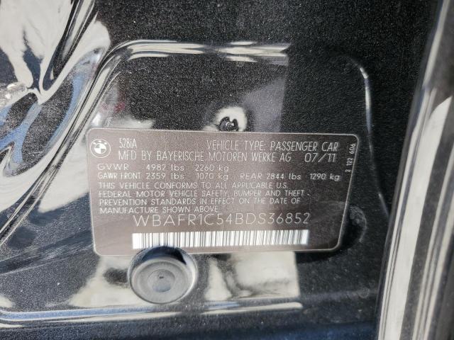 Photo 10 from auction – 2011 BMW 528 I with VIN WBAFR1C54BDS36852