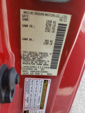 Photo 10 from auction – 2012 NISSAN ALTIMA S with VIN 1N4AL2EP9CC117209