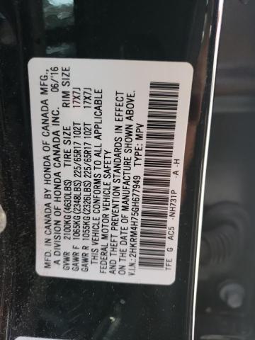 Photo 10 from auction – 2016 HONDA CR-V EXL with VIN 2HKRM4H75GH677949