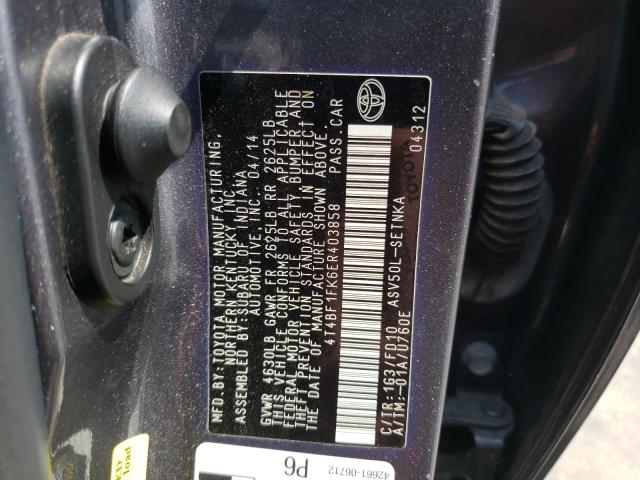 Photo 10 from auction – 2014 TOYOTA CAMRY L with VIN 4T4BF1FK6ER403858