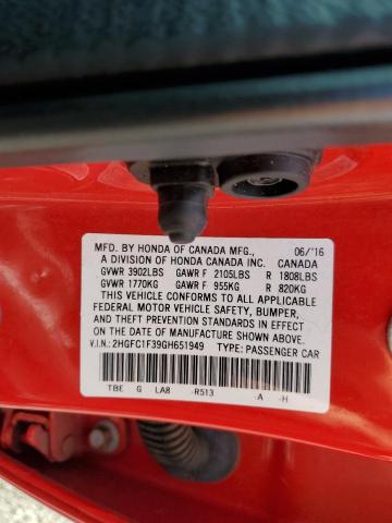 Photo 10 from auction – 2016 HONDA CIVIC EX with VIN 2HGFC1F39GH651949