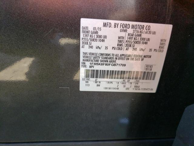 Photo 10 from auction – 2015 FORD EXPLORER L with VIN 1FM5K8F80FGB71709