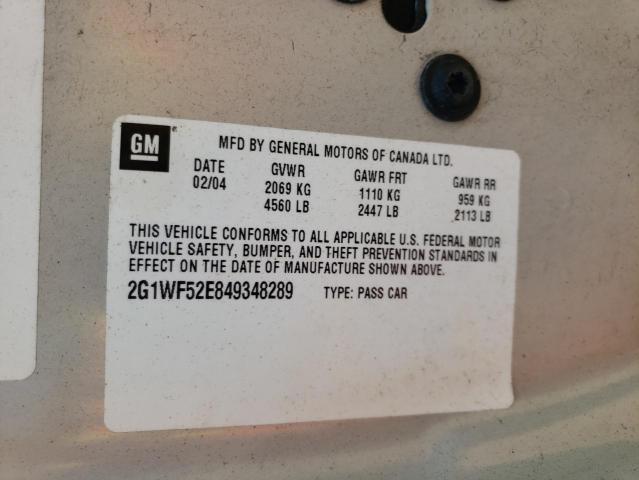 Photo 10 from auction – 2004 CHEVROLET IMPALA with VIN 2G1WF52E849348289
