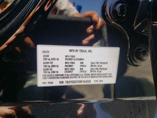 Photo 10 from auction – 2022 TESLA MODEL Y with VIN 7SAYGDEF6NF444336