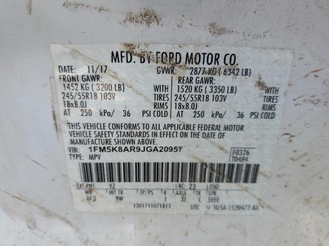 Photo 10 from auction – 2018 FORD EXPLORER P with VIN 1FM5K8AR9JGA20957