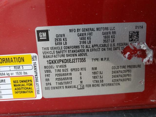 Photo 10 from auction – 2014 GMC ACADIA SLE with VIN 1GKKVPKD6EJ277356