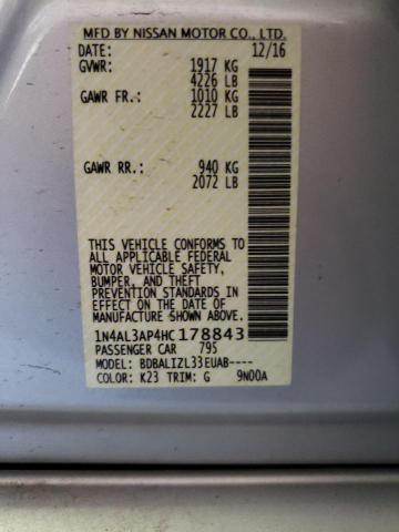Photo 10 from auction – 2017 NISSAN ALTIMA 2.5 with VIN 1N4AL3AP4HC178843
