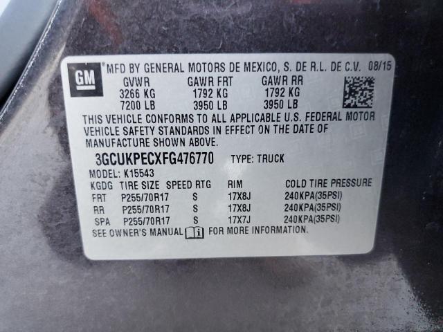 Photo 10 from auction – 2015 CHEVROLET SILVERADO with VIN 3GCUKPECXFG476770