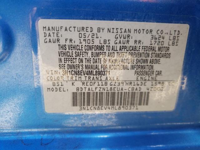 Photo 10 from auction – 2021 NISSAN VERSA SV with VIN 3N1CN8EV4ML890371
