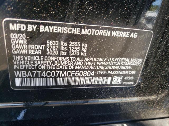 Photo 10 from auction – 2021 BMW 740 XI with VIN WBA7T4C07MCE60804