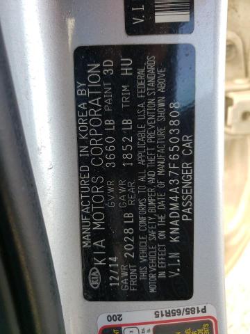 Photo 10 from auction – 2015 KIA RIO LX with VIN KNADM4A37F6503808