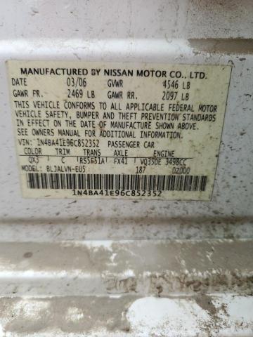 Photo 10 from auction – 2006 NISSAN MAXIMA SE with VIN 1N4BA41E96C852352