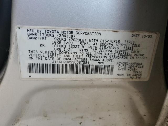 Photo 10 from auction – 2003 TOYOTA RAV4 with VIN JTEGH20V330087584