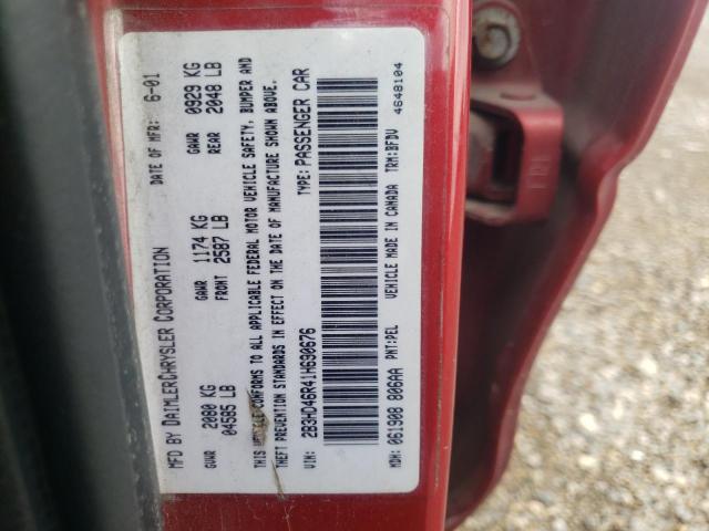 Photo 10 from auction – 2001 DODGE INTREPID with VIN 2B3HD46R41H690676