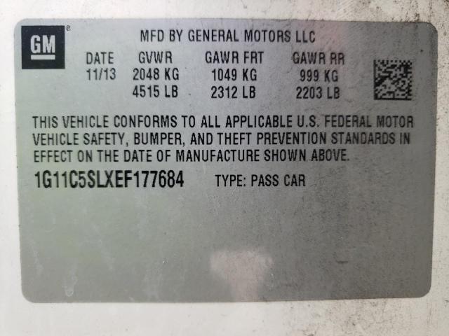 Photo 10 from auction – 2014 CHEVROLET MALIBU 1LT with VIN 1G11C5SLXEF177684