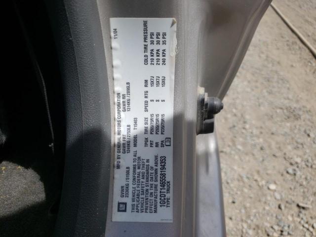 Photo 10 from auction – 2005 CHEVROLET COLORADO with VIN 1GCDT146558194353