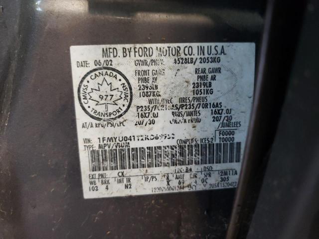 Photo 10 from auction – 2002 FORD ESCAPE XLT with VIN 1FMYU04112KD69950