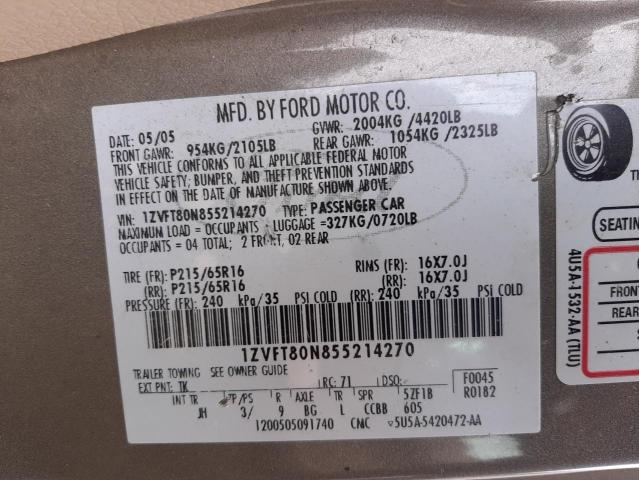 Photo 10 from auction – 2005 FORD MUSTANG with VIN 1ZVFT80N855214270