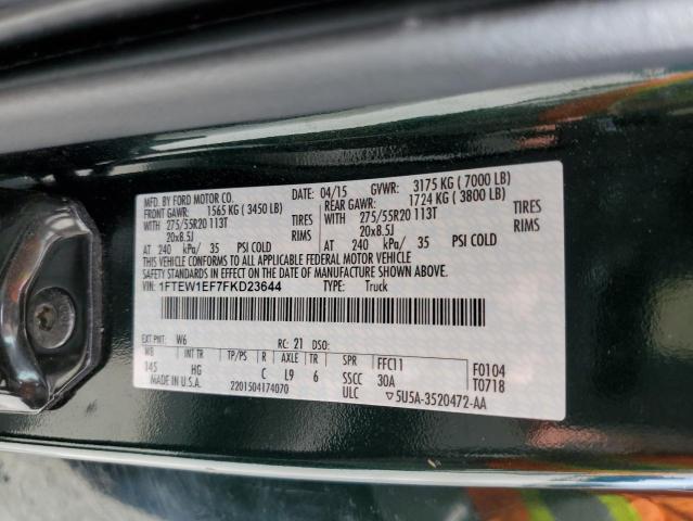 Photo 10 from auction – 2015 FORD F150 SUPER with VIN 1FTEW1EF7FKD23644