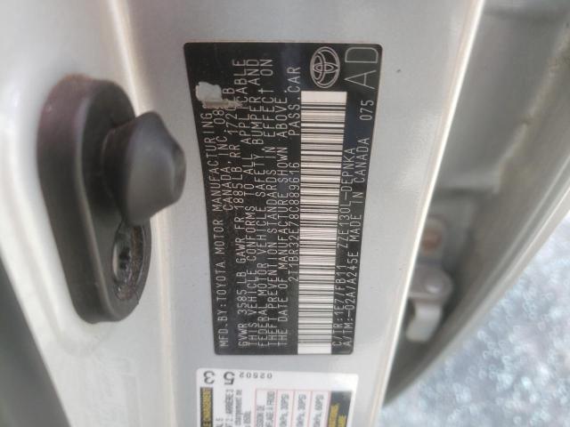 Photo 10 from auction – 2008 TOYOTA COROLLA CE with VIN 2T1BR32E78C889616