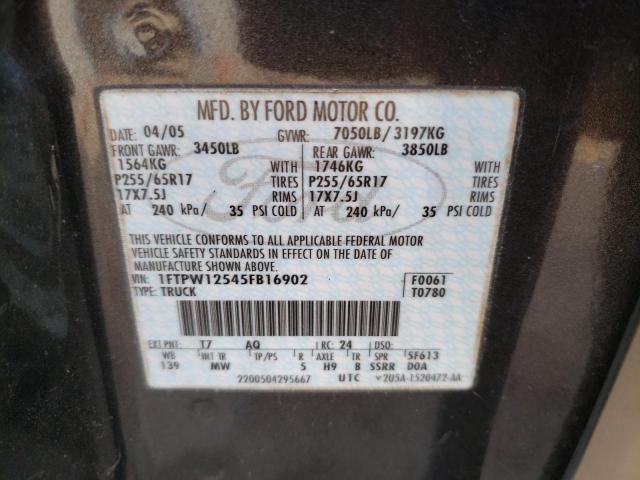 Photo 10 from auction – 2005 FORD F150 SUPER with VIN 1FTPW12545FB16902