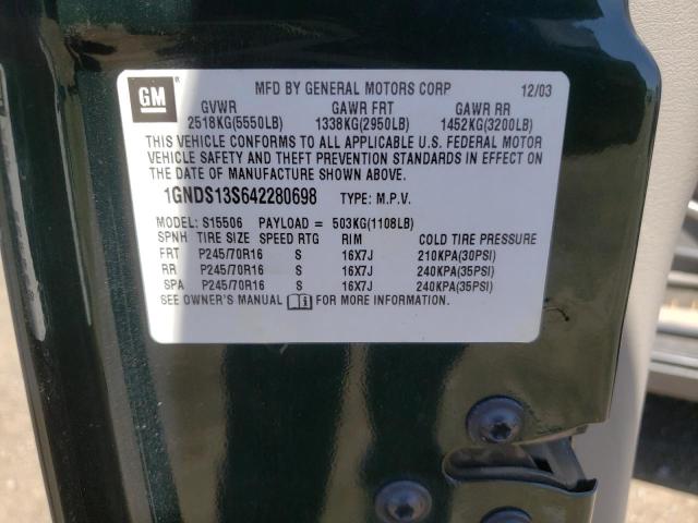 Photo 10 from auction – 2004 CHEVROLET TRAILBLAZE with VIN 1GNDS13S642280698