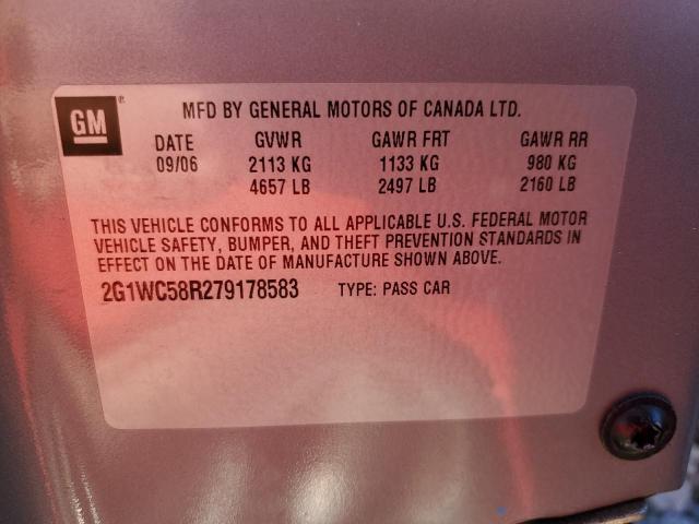 Photo 10 from auction – 2007 CHEVROLET IMPALA LT with VIN 2G1WC58R279178583