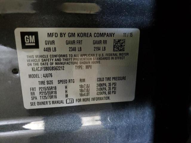 Photo 10 from auction – 2016 BUICK ENCORE CON with VIN KL4CJFSB0GB562212