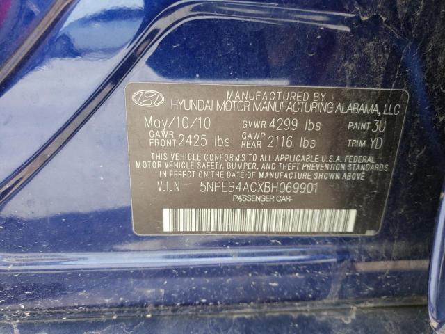 Photo 10 from auction – 2011 HYUNDAI SONATA GLS with VIN 5NPEB4ACXBH069901