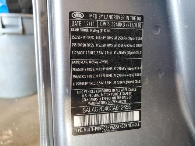 Photo 10 from auction – 2012 LAND ROVER LR4 HSE with VIN SALAG2D46CA612655