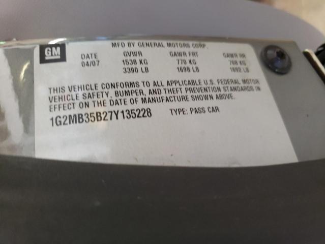 Photo 10 from auction – 2007 PONTIAC SOLSTICE with VIN 1G2MB35B27Y135228