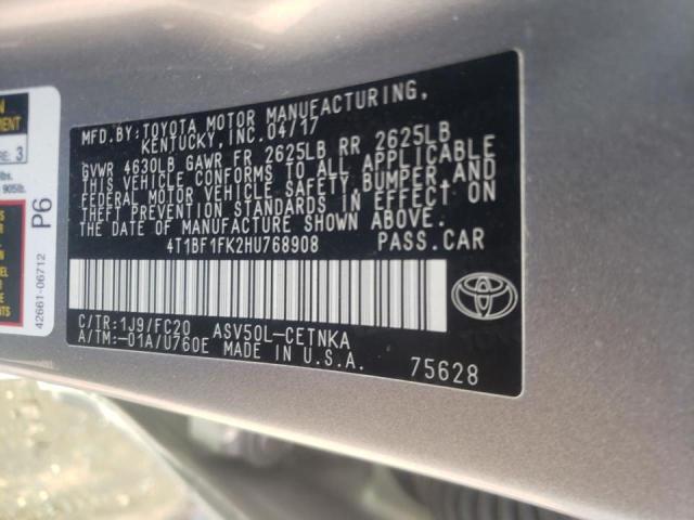 Photo 10 from auction – 2017 TOYOTA CAMRY LE with VIN 4T1BF1FK2HU768908