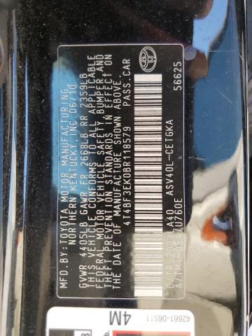 Photo 10 from auction – 2011 TOYOTA CAMRY BASE with VIN 4T4BF3EK0BR118579