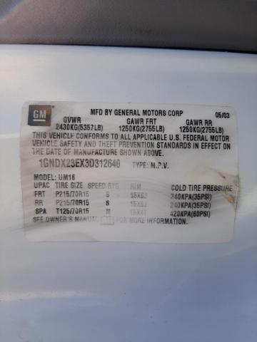 Photo 10 from auction – 2003 CHEVROLET VENTURE EC with VIN 1GNDX23EX3D312640