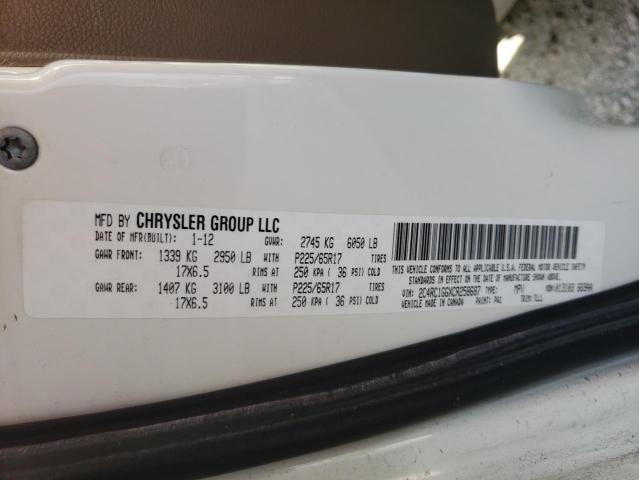 Photo 10 from auction – 2012 CHRYSLER TOWN & COU with VIN 2C4RC1GGXCR258687